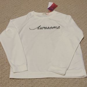 Garage white awesome pearl sweater Large